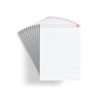 TRU RED - Bloc-notes à réglure large, 8,5 x 11,75 po, blanc, 50 feuilles/bloc, paquet de 12-Bloc-notes standard perforé pour l’écriture quotidienne
