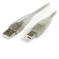 StarTech  Câble USB 2.0 transparent, A vers B, 15 pi-Les câbles de StarTech.Com sont faits de composantes de qualité supérieure et sont couverts par une garantie à vie