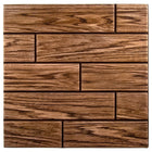 CTG Brands – Carreaux muraux « pelez et collez », grain de bois noyer 3D, 11,8 po x 11,8 po, beige, paq./6-Ensemble : livré dans une boîte de 6 feuillets de carreaux muraux en 3D de qualité supérieure, adaptés aux surfaces lisses et propres