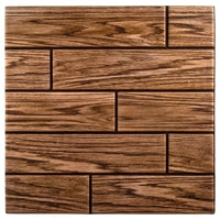 CTG Brands – Carreaux muraux « pelez et collez », grain de bois noyer 3D, 11,8 po x 11,8 po, beige, paq./6-Ensemble : livré dans une boîte de 6 feuillets de carreaux muraux en 3D de qualité supérieure, adaptés aux surfaces lisses et propres