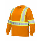 Forcefield - T-shirt de sécurité à manches longues, orange, grand-Polyester de couleur orange
