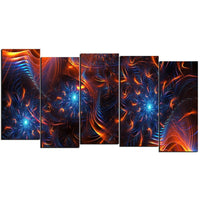 Designart – Art imprimé sur toile, feu et glace, 5 panneaux (PT3001-1084)-Impression