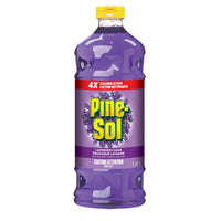 Pine-Sol - Nettoyant multi-surface - parfum de fraîcheur lavande - 1,41 L-Le nettoyant multi-surface Pine-Sol peut s'utiliser sur les surfaces en bois, les carreaux, les stratifiés, les toilettes, les cabines de douche, les baignoires, les éviers et lavabos, les comptoirs, les murs, les cuisinières, les poubelles et plus encore! Toujours lire et suivre le mode d'emploi sur l'étiquette