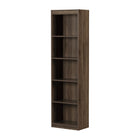 South Shore - Axess - Bibliothèque étroite 5 tablettes - Noyer naturel-Bibliothèque polyvalente : cette étagère sera magnifique dans votre bureau, votre salon, votre sous-sol ou votre chambre à coucher grâce à son design polyvalent. Sa découpe droite mettra en valeur votre sélection de livres et d’items décoratifs.