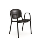 Global - Fauteuil empilable Flexon - Noir-L'assise et le dossier sont offerts de serie en polypropylene noir durable resistant aux chocs