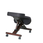 Work Smart - Chaise appui-genoux ergonomique avec mousse mémoire-Cadre en Bois avec fini espresso