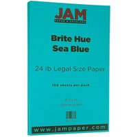 Jam PaperM” Papier recyclé de couleur bleu mer, 100 feuiiles/paquet-Dimensions : 8,5 haut. X 14 larg. (po)