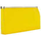 JAM Paper Enveloppe de plastique de style livret à fermeture à glissière, no 10 (5 x 10 po), jaune, 12/paquet-Enveloppe de plastique jaune