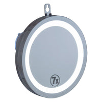 Miroir à ventouse à DEL, 7,75 po, argenté-1