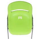 Flash Furniture - Chaise coquille verte, empilable et ergonomique de la série HERCULES avec cadre gris-Renforts de support double