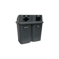 Techstar Plastics – Contenant de recyclage double Bullseye, 60 gallons, gris (565-GRANITE GREY)-Capacité de 60 gallons américains/2 x 114 L