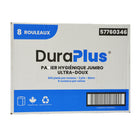 DuraPlus - Papier hygiénique UltraSoft Jumbo à 2 épaisseurs - Blanc - Paquet de 8-Le produit a des dimensions de 600 pieds 