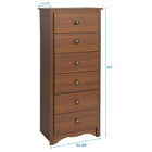 Prepac™ - Commode Monterey à 6 tiroirs, 53 1/4 po, cerisier-Six tiroirs. Dimensions intérieures (tiroir) : 5 haut. x 16 1/2 lar. x 12 1/2 prof. (po)