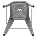 Flash Furniture Tabouret De Bar 30" - Empilable-Argent - Paquet D (4ET3132030SVR)-Croisillon avec capuchons de protection du cadre