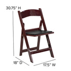Flash Furniture – Chaise pliante acajou HERCULES, résine, capacité 1000 lb, siège vinyle rembourré noir, 4/bte (LIE1MAH)-Mousse ignifuge CA117