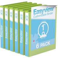 Davis Group Super offre Easyview, Reliure View à anneaux ronds 1 po, personnalisable, paquet de 6 - Vert Lime-3 Reliure À Anneaux