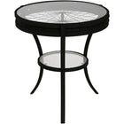 Monarch Specialties - 2140 Table D'Appoint - 22 po Dia/Metal Noir/Verre Trempe-Fini métal martelé noir