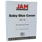 JAM Paper - Papier cartonné mat, 8,5 x 11 po, 80lb, bleu poudre, 50/paquet (5155792)-Bleu poudre