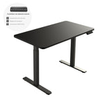 Ezywork - Bureau debout électrique à pièce entière - Cadre noir / Dessus noir-Réglage de la mémoire à trois positions