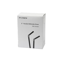 Eco-Packaging - Paille flexible enveloppée de 8 po - Transparent - 12 paquets de 500-Longueur de la paille: 8 po
