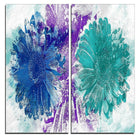 Designart – Grand tableau sur toile à motif de tournesols, bleu et vert, 40 larg. x 40 haut., 2 panneaux, (PT3401-3-40-40)-Imprimé