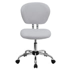Flash Furniture - Fauteuil fonctionnel sans accoudoirs, WA-2376-F-WHT-GG, mailles, dossier mi-hauteur, blanc-Chaise de travail contemporaine