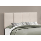 Monarch Specialties - 6026Q Lit Queen - Tissus Beige-Le cadre de lit comprend des supports de lattes en bois et des pieds en bois massif dans une finition noire pour la durabilité et la stabilité
