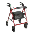 Drive Medical - Rollator avec dossier amovible et siège rembourré, roues de 7,5 po, rouge-Rouge, aluminium