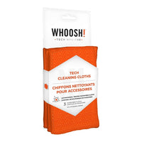 WHOOSH! - Chiffons antimicrobiens de format Pro, grands, 14 po x 14 po, lavables - paquet de 3 -Les chiffons en microfibres doux et non abrasifs enlèveront la saleté et la crasse de tous vos appareils technologiques (pour de meilleurs résultats, utilisez le produit WHOOSH ! Screen Shine)