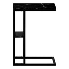 Monarch Specialties - 3674 Table D'Appoint - 25 po H/Marbre Noir/Metal Noir-Dimensions du produit: 18,25 pouces L x 10,25 pouces P x 25,25 pouces H