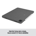 Logitech Combo Touch - Étui-clavier rétroéclairé pour Apple iPad Pro 12,9 po (5e génération) - Gris Oxford-Clavier détachable et support réglable : retirez le clavier lorsque vous avez fini de taper pour plus de flexibilité et profitez de 50 degrés d'angles de vue réglables
