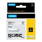 DYMO - Ruban étiquettes Rhino, 12 mm (1/2 po), vinyle noir sur blanc-1/2 po (12 mm)