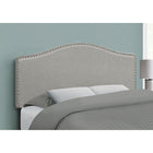 Monarch Specialties - 6013F Lit Double Tete De Lit - Tissus Gris-Dimensions du produit: 50,5 pouces H x 57,25 pouces L x 3 pouces P