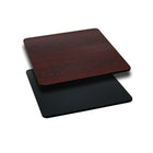 Flash Furniture – Dessus de table carré laminé, 24 po, réversible, noir ou acajou-Ensemble de 2 dessus de table de restaurant