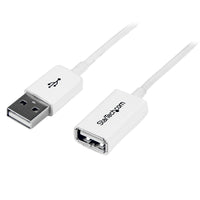 StarTech ® Câble de rallonge USB 2.0 A vers A, mâle/femelle, blanc, 3 m-Simplifiez vos connexions USB grâce à des connecteurs plus minces conçus spécialement pour les espaces restreints