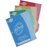 Hilroy - Cahier d'exercice , 3 trous, 10 7/8 po x 8- 3/8 po, 40 pages, paq./4-Cahiers Redi-Tabs avec onglets intégrés dans une couverture légère