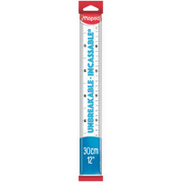 Maped - regle incassable avec double graduation - 12"/30 cm - Transparent-Resistant aux chocs
