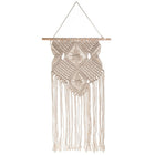 Truu Design - Macramé mural fabriqué à la main à suspendre, Blanc-Measure: 16”L x 35.5”H x 0.75”W
