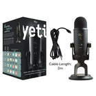 Blue Yeti USB Condenser Microphone - Blackout-Positionable design: Pivot the mic in relation to the sound source to optimize your sound quality thanks to the adjustable desktop stand and track your voice in real time with no-latency monitoring