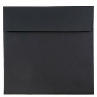 JAM Paper Enveloppes carrées de 9 x 9 po, lin noir, 50/paquet-Enveloppes carrées en papier toilé noir