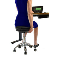 Uncaged Ergonomics - Tabouret d'équilibre pneumatique roulant (WSA-B) à hauteur réglable, noir-TABOURET D'ÉQUILIBRE : Assise unique en son genre vous permettant toutes sortes de mouvements pour demeurer en parfait équilibre et de brûler des calories !
