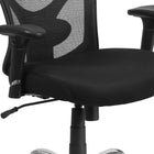 Chaise de travail pivotante HERCULES Big and Tall avec accoudoirs et dossier à filet ajustables, noir (GO2032)-Réglage de la hauteur du dossier à rochet