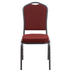 Flash Furniture – Chaise banquet empilable Hercules avec dossier couronne, tissu bourgogne à motifs et cadre argenté, 4/paquet-Capacité de poids de 500 lb