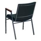 Flash Furniture – Chaise empilable robuste à revêtement et accoudoirs Hercules rembourrée de 3 po, vert à motifs-S'empile jusqu'à 12 chaises de hauteur