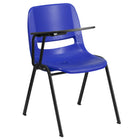 Flash Furniture – Chaise coquille ergonomique avec tablette rabattable à droite, bleu (RUTEO1BLRTAB)-Bureau compact