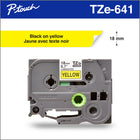 Brother TZe641 Ruban laminé jaune avec texte noir authentique pour étiqueteuses P-touch, 18 mm de largeur x 8 m de longueur-Pour une variété d’applications d’étiquetage au quotidien