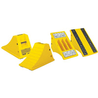 Checkers Industrial Products, Cales-Roue Tout-Terrain Robustes, Polyuréthane, Jaune, 11-1/4po La X 21po P X 12-1/4po H-Couleur Jaune
