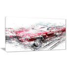 Designart – Art imprimé sur toile, voiture convertible rouge (PT2642-32-16)-Impression