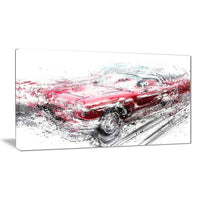 Designart – Art imprimé sur toile, voiture convertible rouge (PT2642-32-16)-Impression