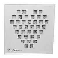 Cathay Importers – Cadre de montage L'Amour pour 37 photos, 20 larg. x 1 prof. x 20 haut., photos de 1,5 x 1,5, blanc-Cadre pour montage photo